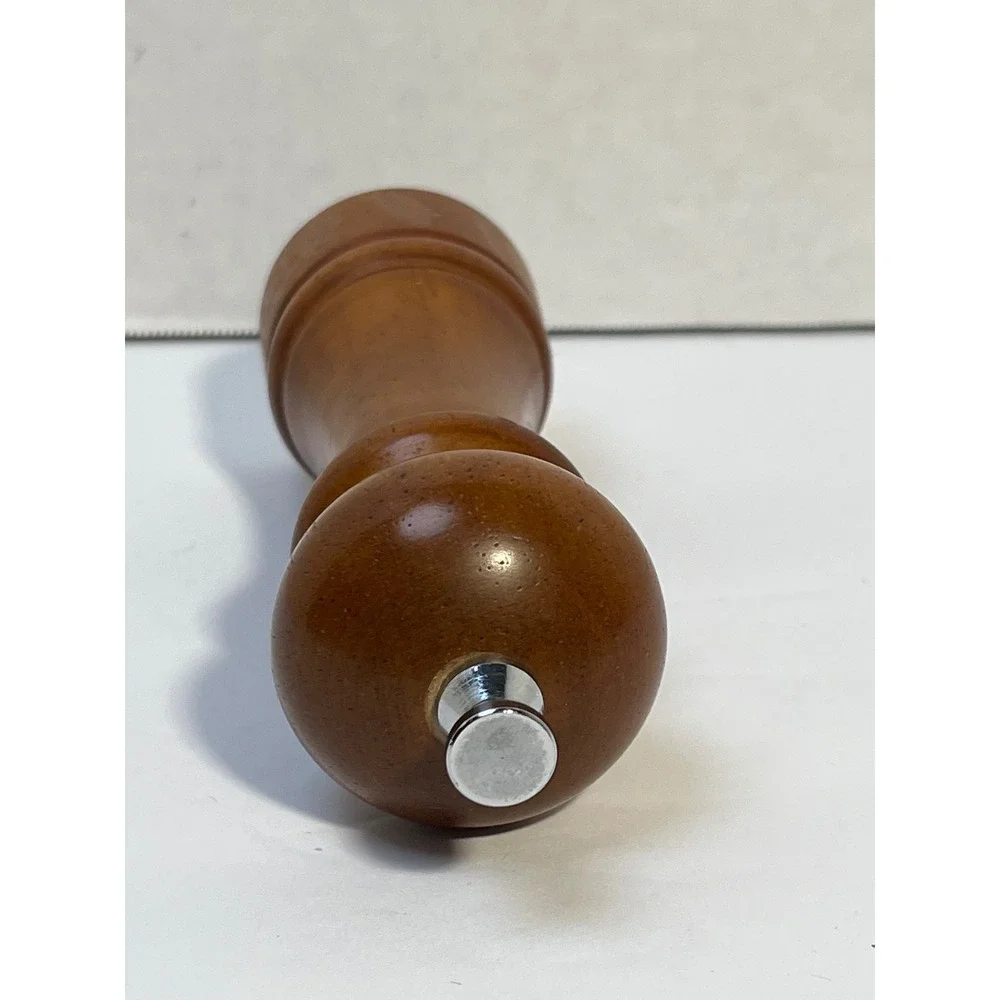 Vintage Spice Tree Wooden Pepper Mill Manual Spice Grinder Wood Chrome Knob